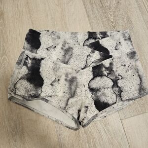 Black and White Marble BUTI MVMNT Tie-Dye Shorts